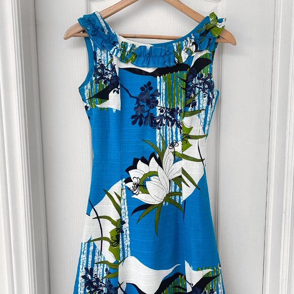 Marjorie Hamilton - 1970s Vintage Sleeveless Floral Dress - Picture 2 of 10